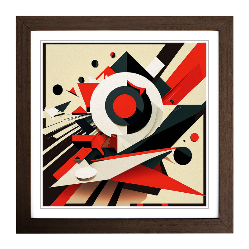 Hypnotize Suprematism No.2 - Single Picture Frame Print on Wood, Walnut
