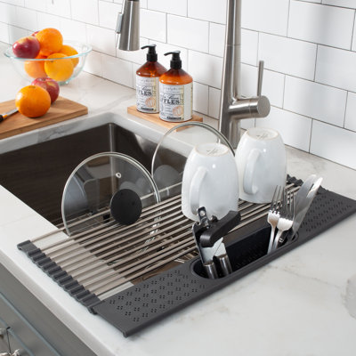 Adjustable Stainless Steel Over The Sink Dish Rack