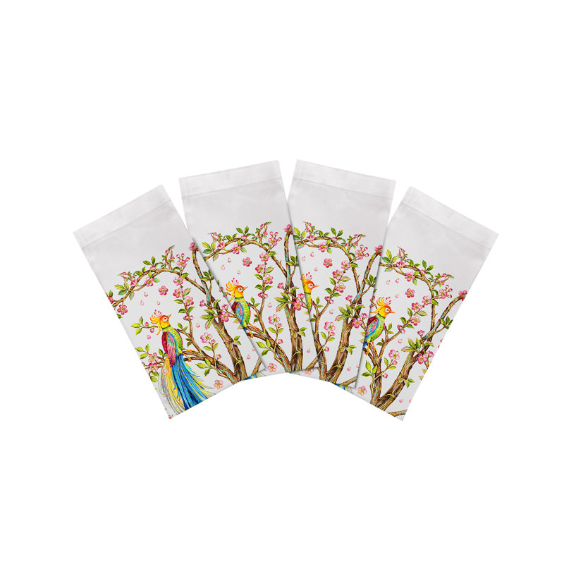 Resplendent Quesal Cotton Sateen Dinner Napkins, White