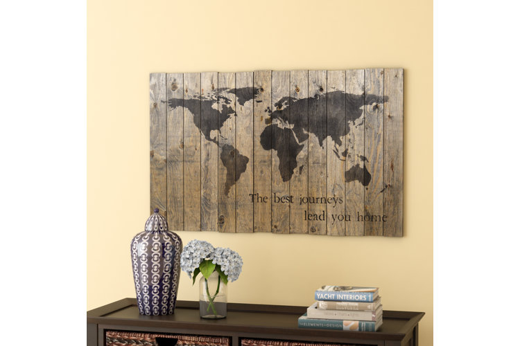 World Map by Fireside Home - Picture Frame Graphic Art Print on Wood