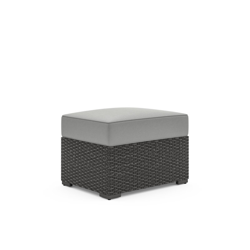 Mcclaskey Wicker Outdoor Ottoman, Grey Performance