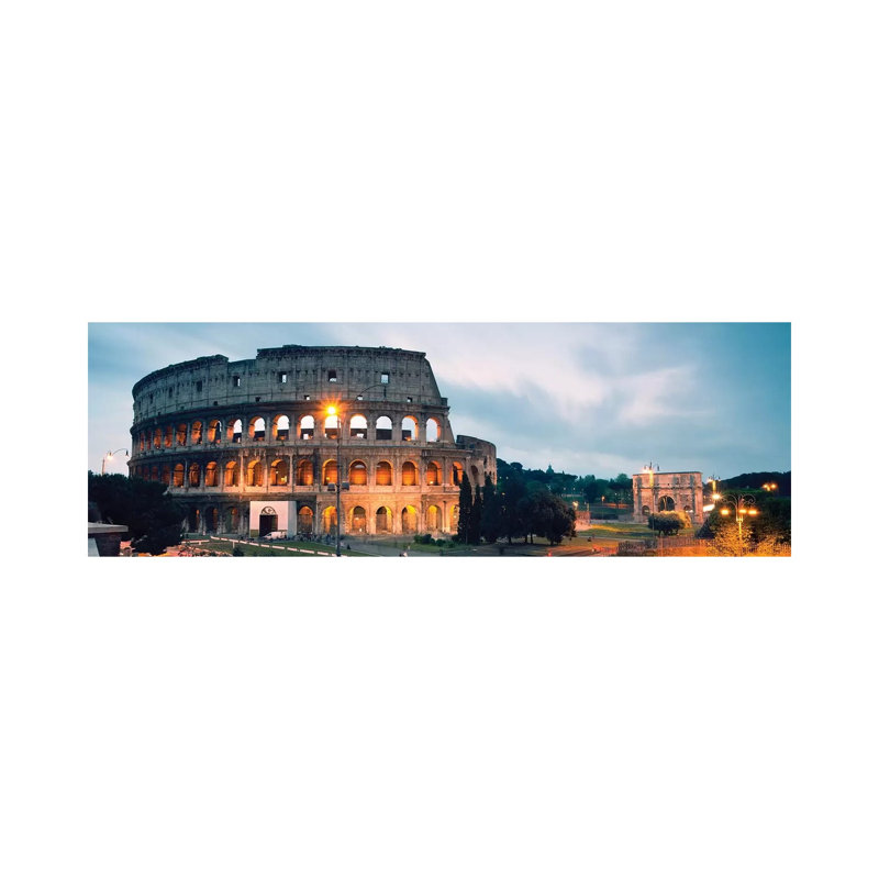 Dusk At The Colosseum by Matteo Colombo - Panoramic Gallery-Wrapped Canvas Giclée on Canvas, Canvas