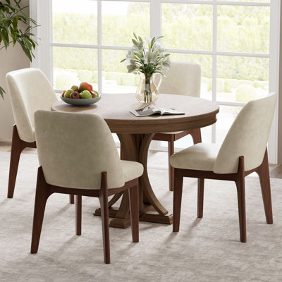 Bason Faux Leather Upholstered Dining Chairs (Set of 2)