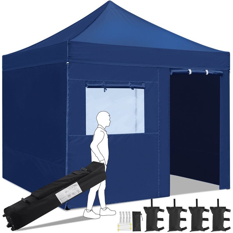 Camdyn 10 Ft. W x 10 Ft. D Steel Pop-Up Canopy, Navy Blue