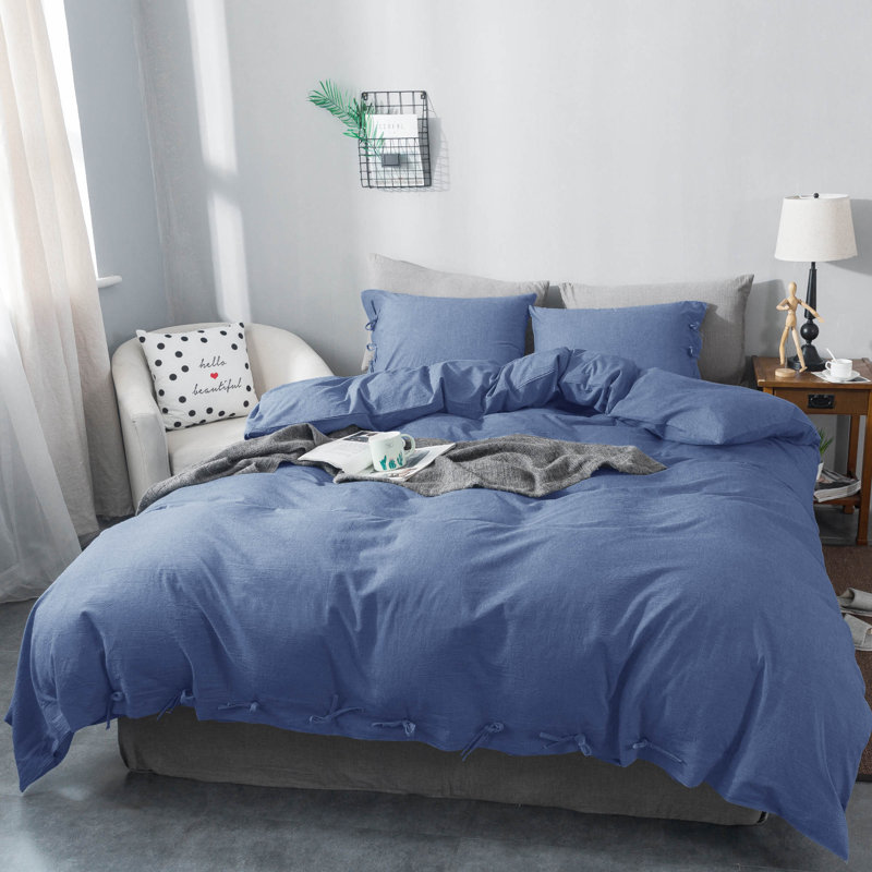Duvet Cover, Blue, Queen Duvet Cover + 2 Shams