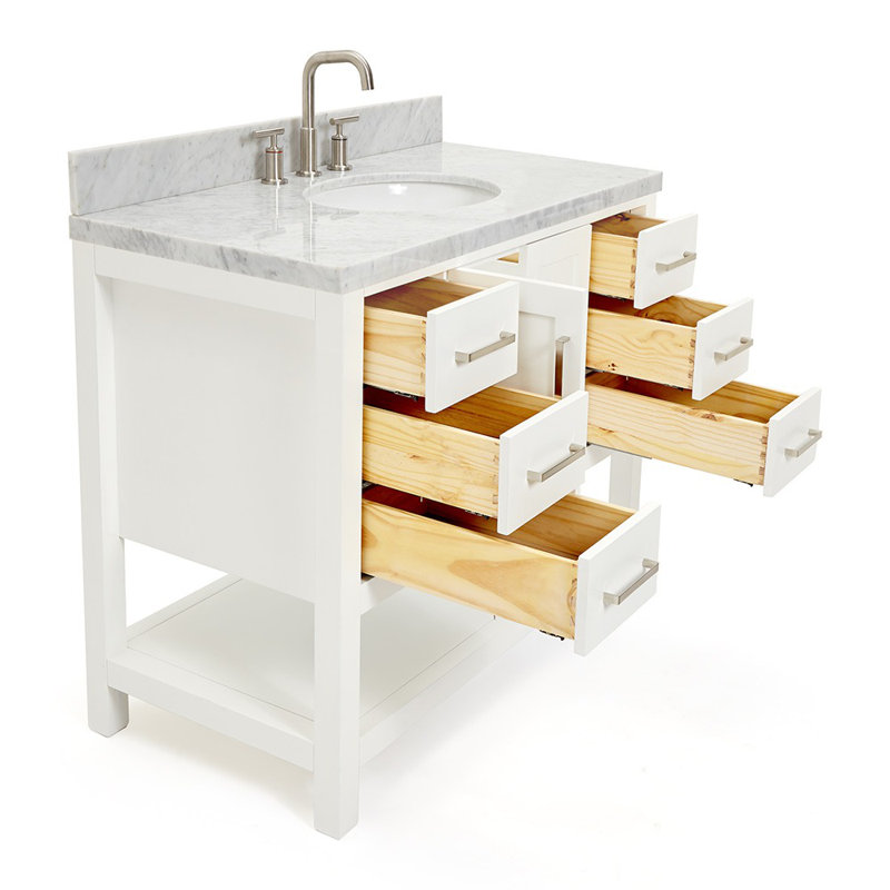 Magnolia Bath Vanity Oval Basin S043SCWOV, White