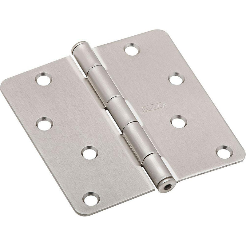 Charnière de porte simple H 4 po x l 4 po, Nickel satiné