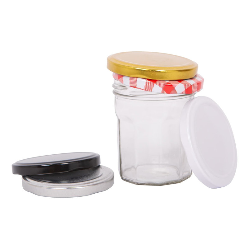 Glass Jar - Set of 6, 150ml, Black
