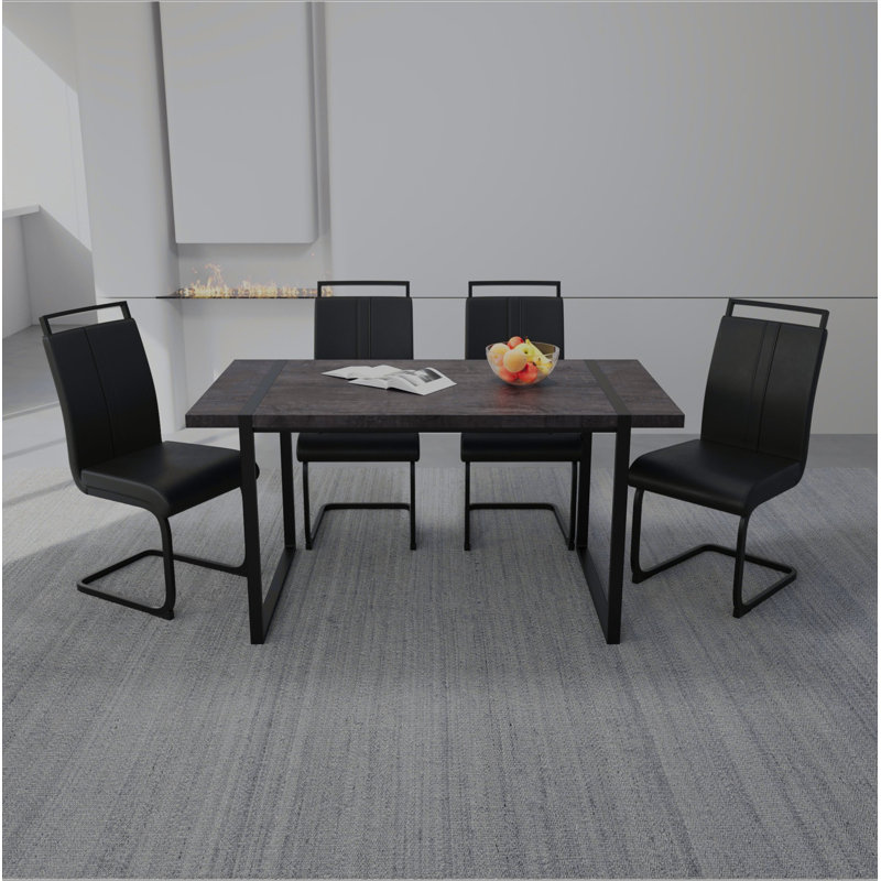 Ensemble de chaises de salle à manger 59 pi, Noir