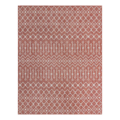 Tapis rouge rouille intérieur / extérieur Julieta