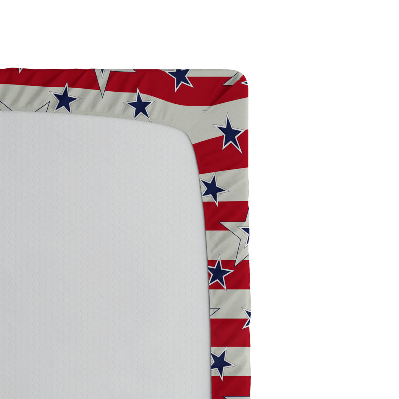 Drap-housse orange Ambesonne, Bleu marine / noix de coco / rayures rouges, Drap-housse de taille double