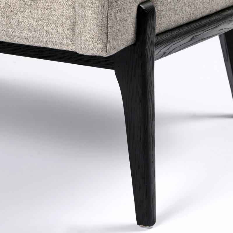 Copeland Barrel Chair, Orly Natural, Black Oak