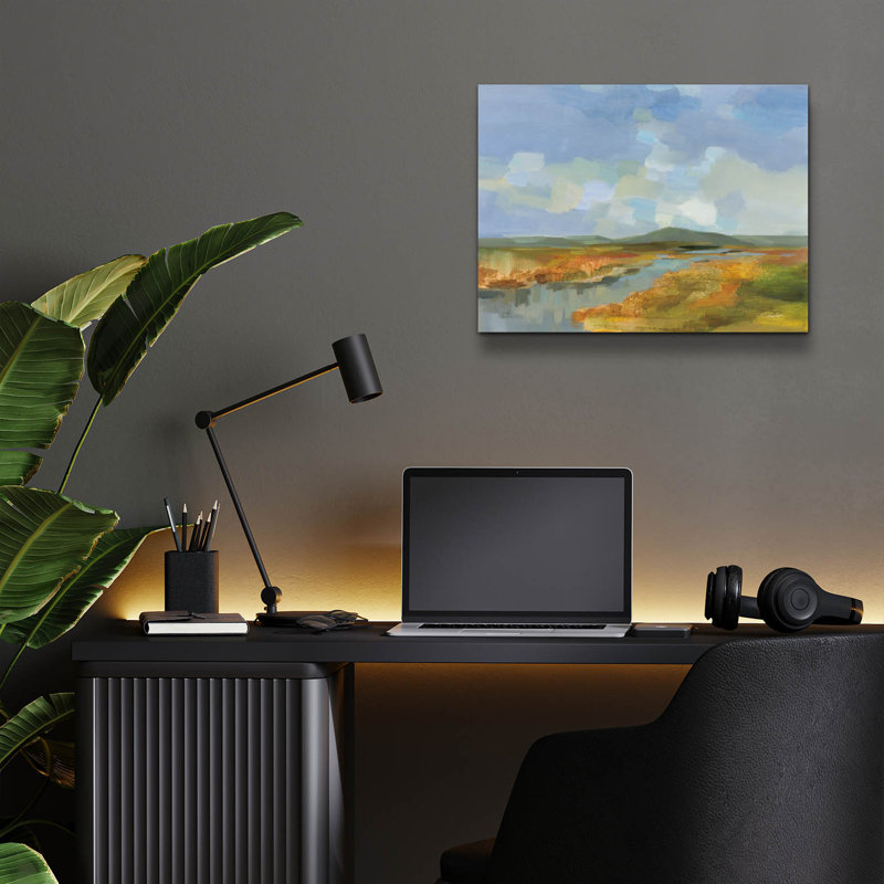  Art mural en verre acrylique, "16" x 12 "" Meanders "par Silvia Vassileva