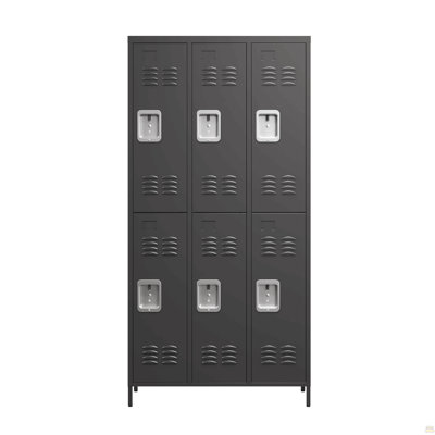6 Door 72"H Metal Lockers With Lock,Storage Locker Cabinet