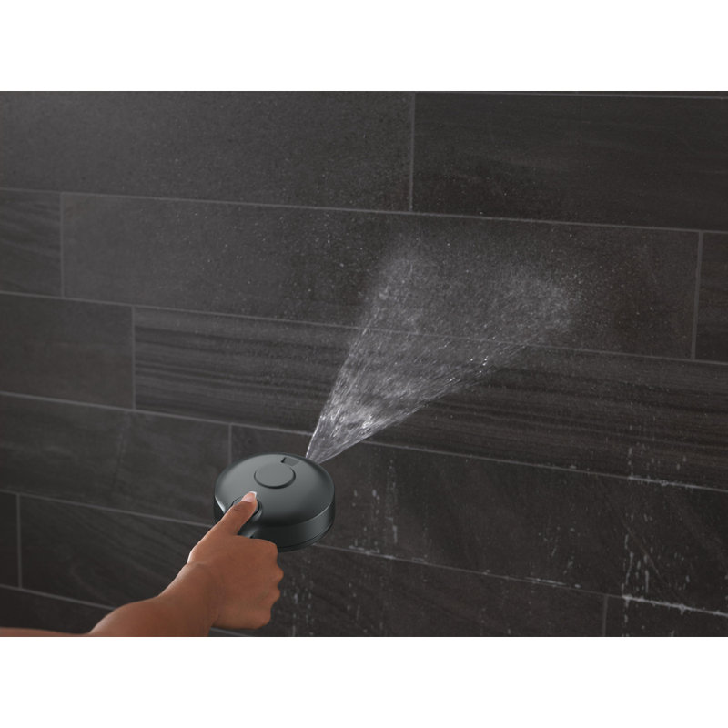 6-Setting HydroRain 2-in-1 Dual Shower Head with ProClean Spray, 2.5 GPM, Matte Black