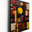 Géométrie rétro en jaune III - Horloge murale moderne abstraite-99633669