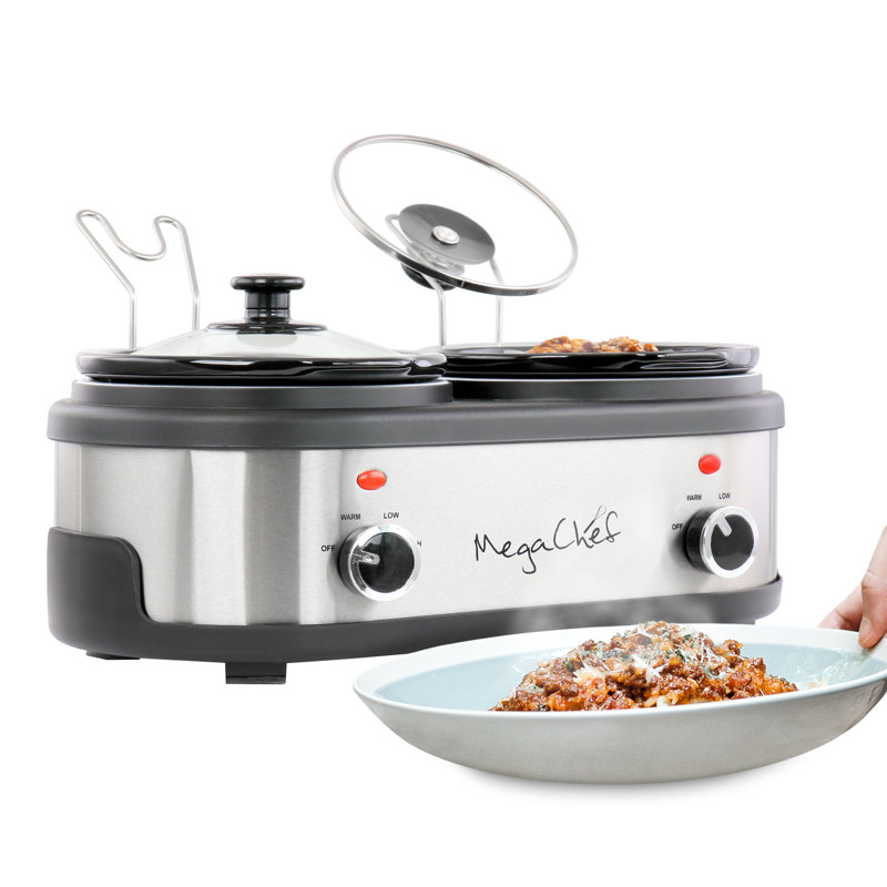 Dual 1.5 Liter Stainless Steel Crock Buffet Slow Cooker