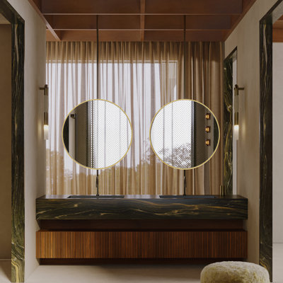 Metal Round Wall Mirror(set Of 2)