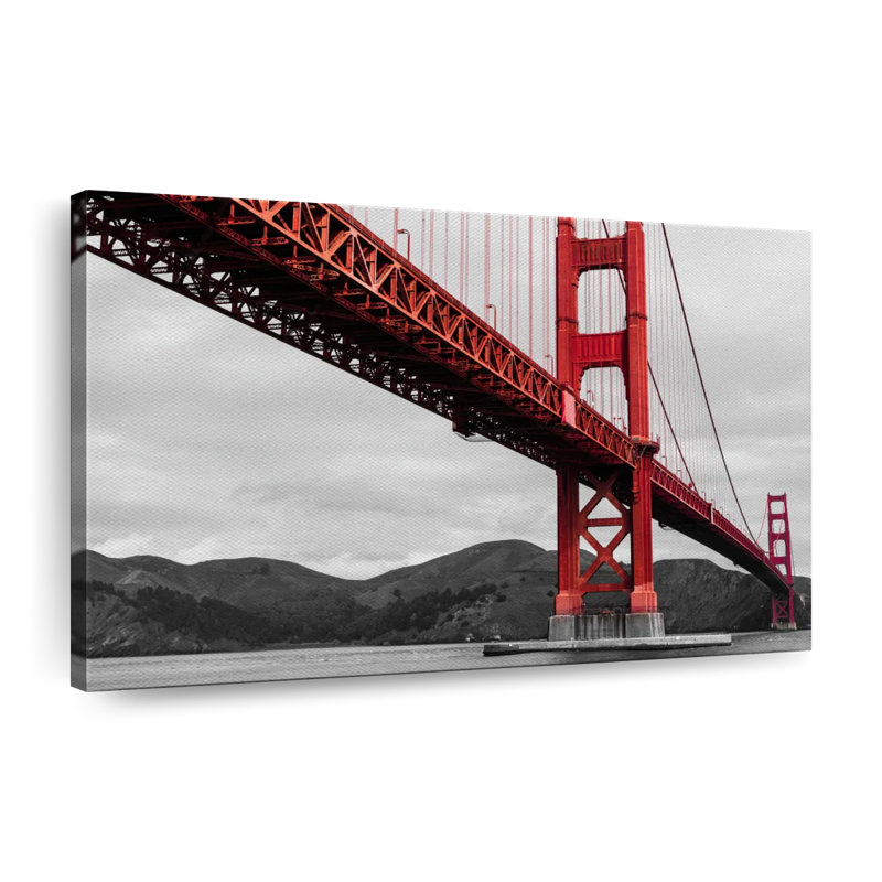 Impression sur toile Golden Gate Bridge Pop, H 16 po x l 24 po x P 1,25 po