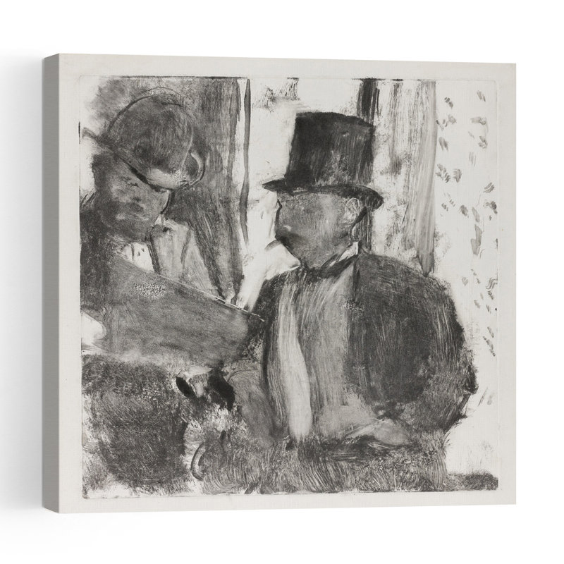 Les Deux Connaisseurs, vers 1880. Estampe d'art mural abstraite contemporaine., H 18 po x l 18 po