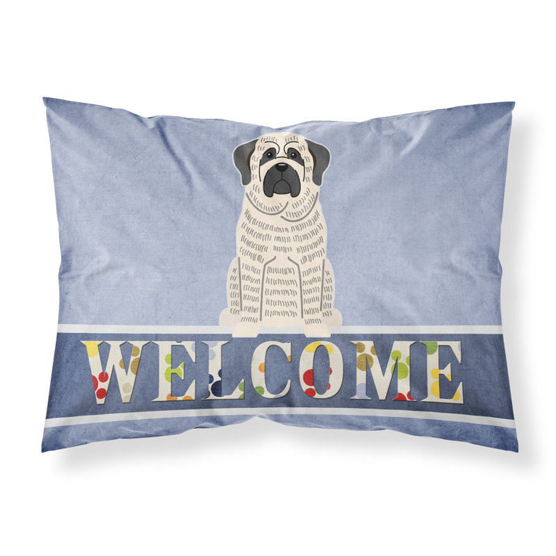 Taie d’oreiller welcome, Mastiff blanc bringé