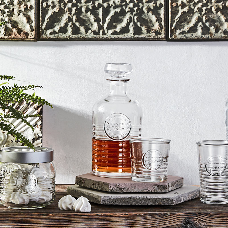 Ensemble de whisky 7 pièces Officina (1 carafe à décanter + 6 verres DOF)