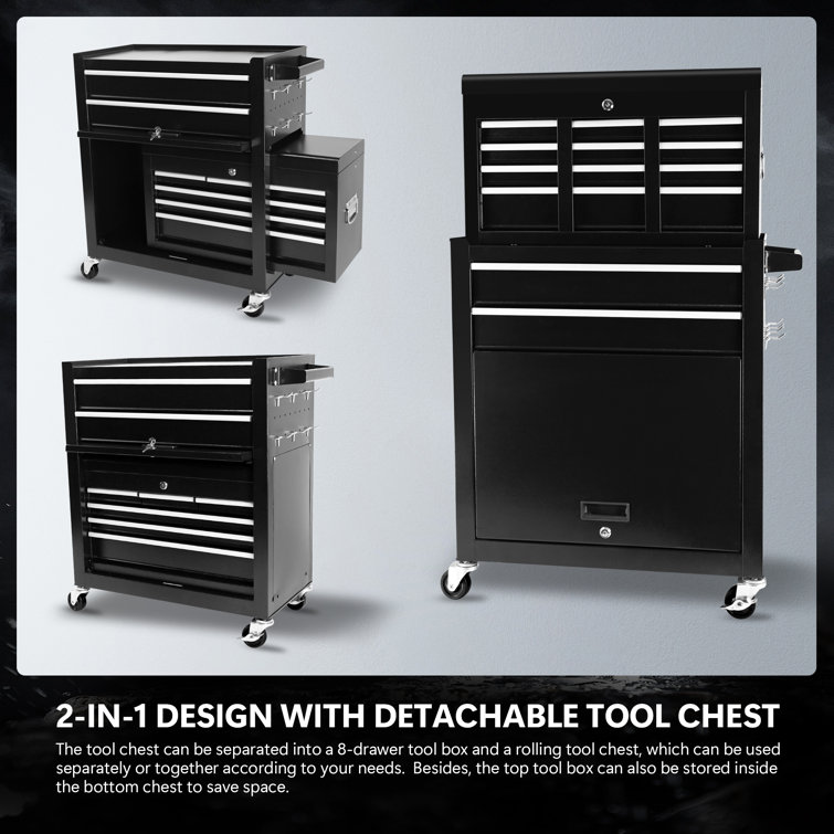 WFX Utility™ 8-Drawer Rolling Tool Chest with Wheels, Large Tool Cabinet  with Drawers