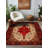 Strawbridge Burgundy Beige Moroccan Machine Printed Cotton Polyester Area Rug-1794165307