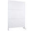 Clôture d'intimité autoportante H 76 po, blanc - élément décoratif en métal avec motifs élégants-121599775