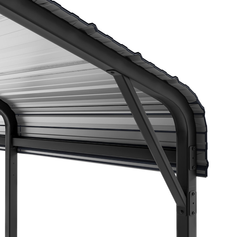 10 Ft. W X 15 Ft. D Metal Carport, Heavy-Duty Steel Frame, Outdoor Canopy Shelter