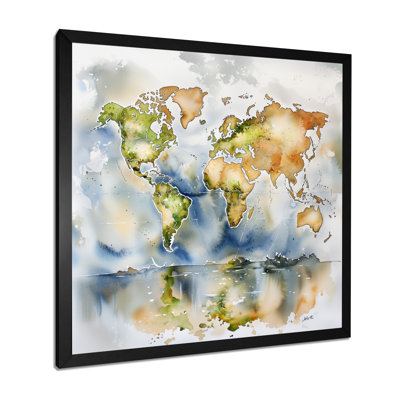 World Map Of The Oceans II - World Map Wall Art Living Room