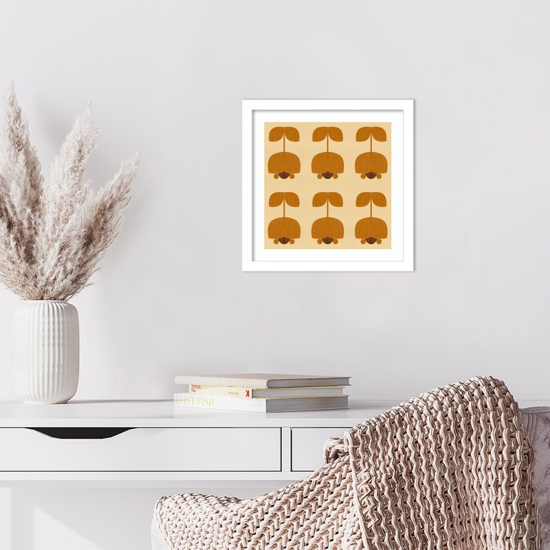 Reproduction d'art encadré Mid-Century Tulip Style par Hutton Wood, Blanc svelte, H 13 po x l 13 po
