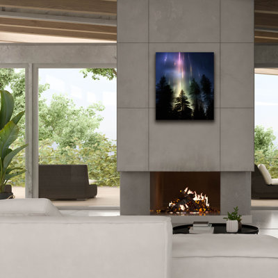 «Forest Light Pillars» par r3darch0n, art mural sur toile, 40 po x 54 po
