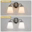 Luminaire de salle de bain 2 lumières à intensité variable avec abat-jour en verre blanc laiteux-430878156-430878153