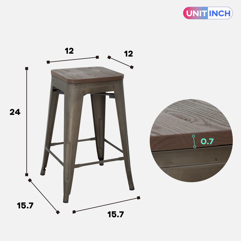 Tabouret de comptoir 24 po Malakoff, Bronze