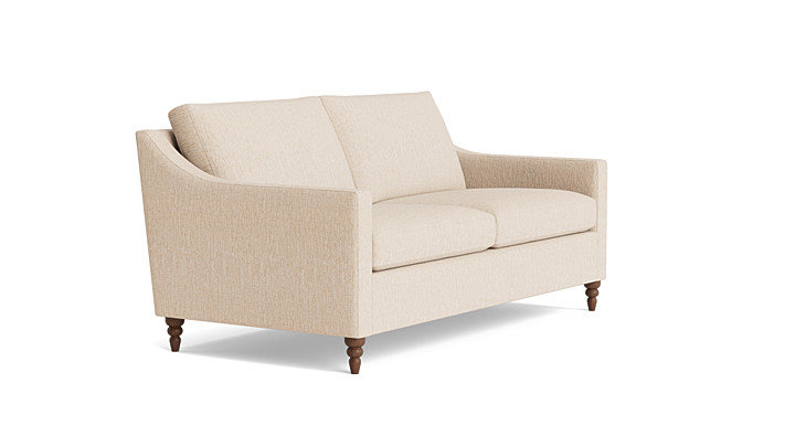 Vera Loveseat (70"), Walnut Finish (Turned), Performance Weave - Tan