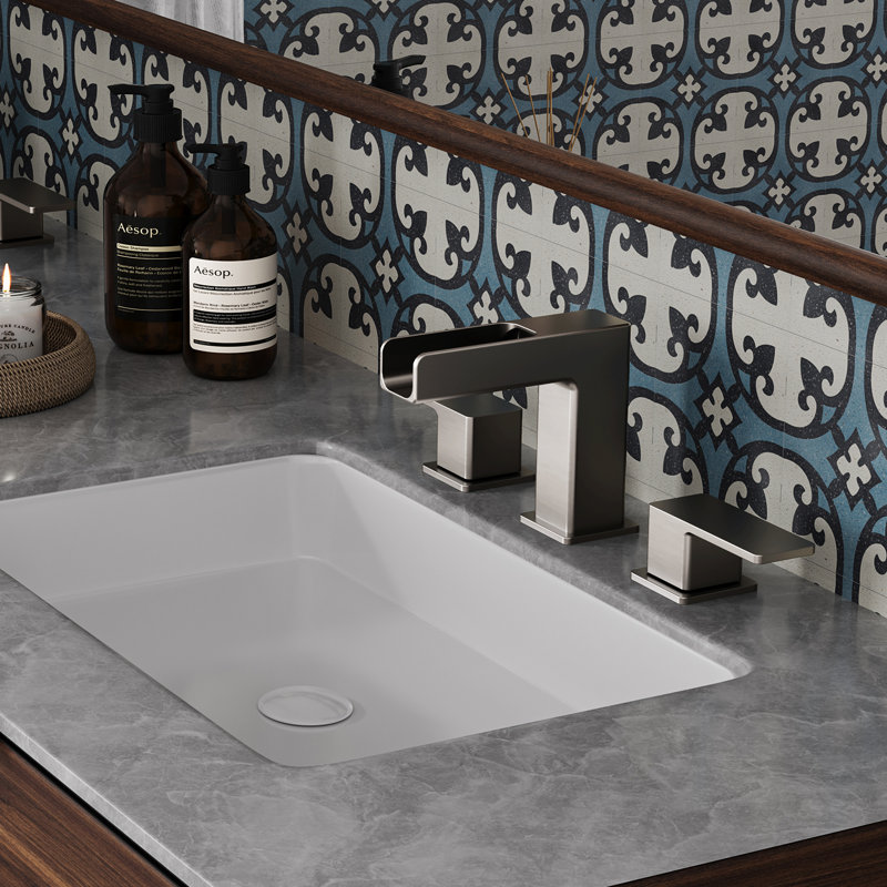 Widespread 2-handle Bathroom Faucet with Drain Assembly, Brushed Nickel