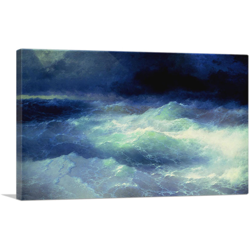 Parmi les vagues, 1898 par Ivan Aivazovsky, reproduction d'art sur toile tendue, H 18 po x l 26 po x P 0,75 po