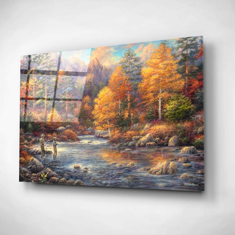 «Fly Fishing Legacy» par Chuck Pinson, art mural en verre acrylique, H 16 po x l 24 po x P 0,2 po
