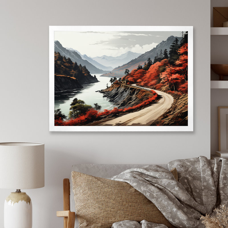 Endless River Journey Through Mountain II, H 16 po x l 32 po, Cadre photo noir