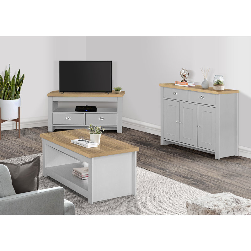 Highgate Sled Coffee Table with Storage, Grey