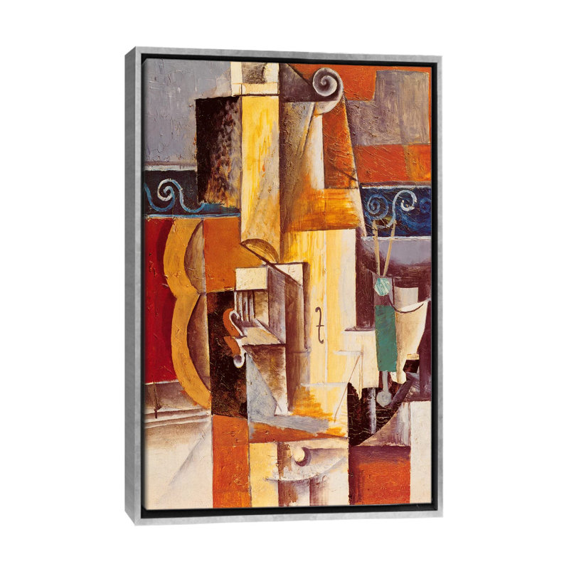 Violon et guitare par Pablo Picasso - reproduction, H 48 po x l 32 po x P 1,5 po, Toile avec cadre argenté