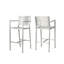 Ensemble de 2 tabourets d'extérieur avec cadre en aluminium antirouille 29,50 po d'extérieur, argent