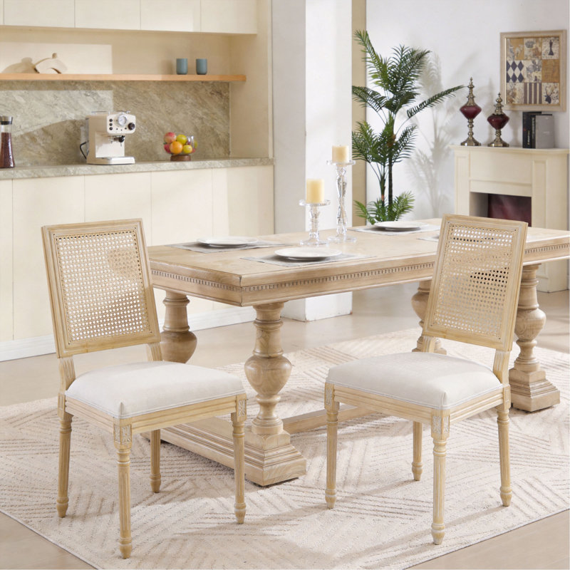 Ensemble de 2 chaises de salle à manger French Country, Beige