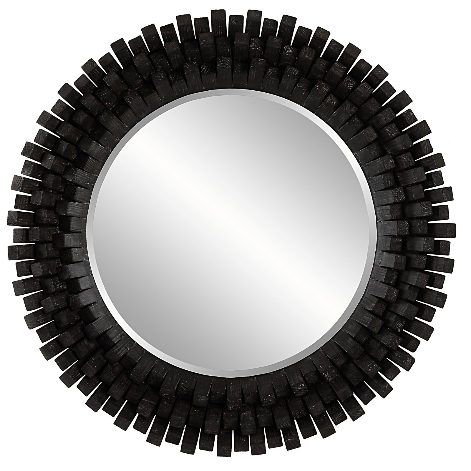 Orlin Solid Wood Round Wall Mirror