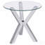 Table d'appoint chromée ronde en verre trempé
