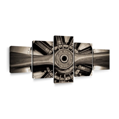 " Vintage Metal Propeller " 5 Piece Art Set