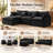 Velmira 105" Modular L-Shape Sectional with Ottoman, Soft Chenille Fabric, 3-Seat-1438868636
