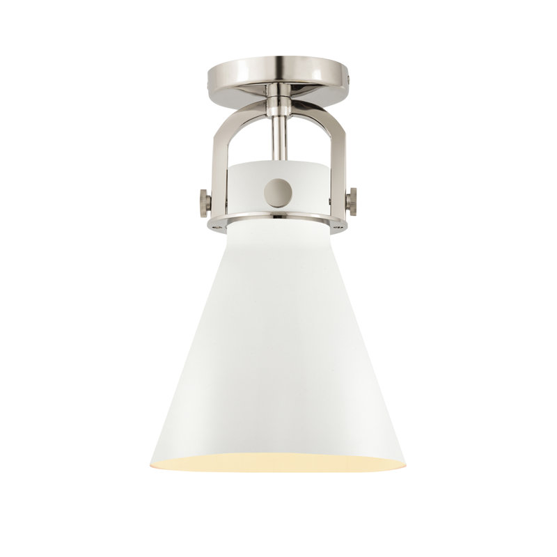 Plafonnier Bernest, Nickel poli, Blanc mat