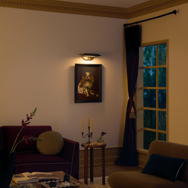 Applique murale 1 lumière 17,25 po Caillier en bronze laqué Caillier,  H 4,75 po x l 17,25 po x P 7 po, Bronze laqué